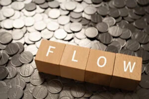 FLOWという文字がかかれた積み木