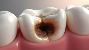 虫歯を放置し重症化した状態