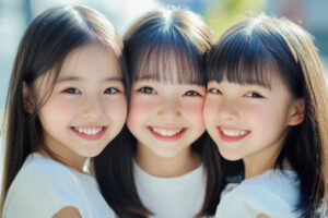 プレオルソを使用して美しい歯並びになった女の子達